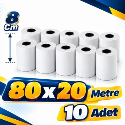 Rulo 80 X 20 Yazıcı kağıdı 10 Adet 1 Paket