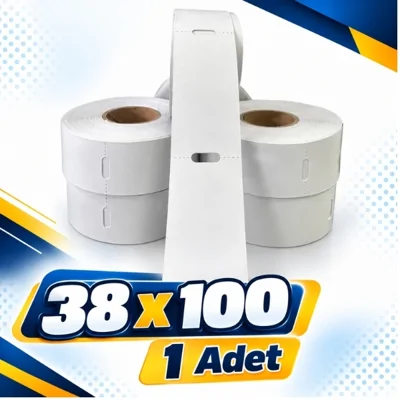 Raf Etiketi 1 Adet 38 X 100 350 Sarım Ortadan Delikli