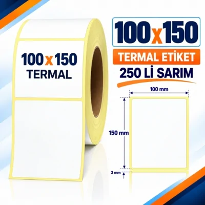 Etiket Termal 100 x 150 250 Lİ Sarım