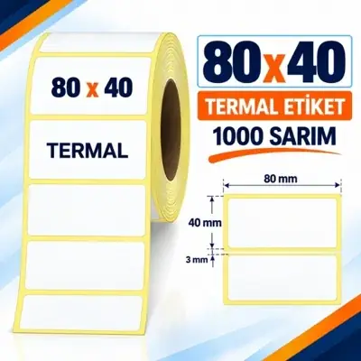 Etiket 80 X 40 Termal 1000 Sarım