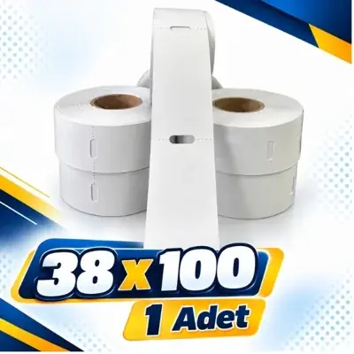 Raf Etiketi 1 Adet 38 X 100 350 Sarım Ortadan Delikli