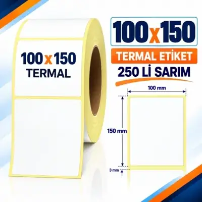 Etiket Termal 100 x 150 250 Lİ Sarım
